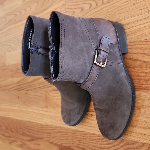 Cole Haan Waterproof Brown Suede Leather Boots / Booties Size 7 - Picture 7 of 9